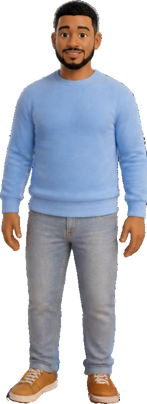 Avatar 3D illustrant un participant à l’étude